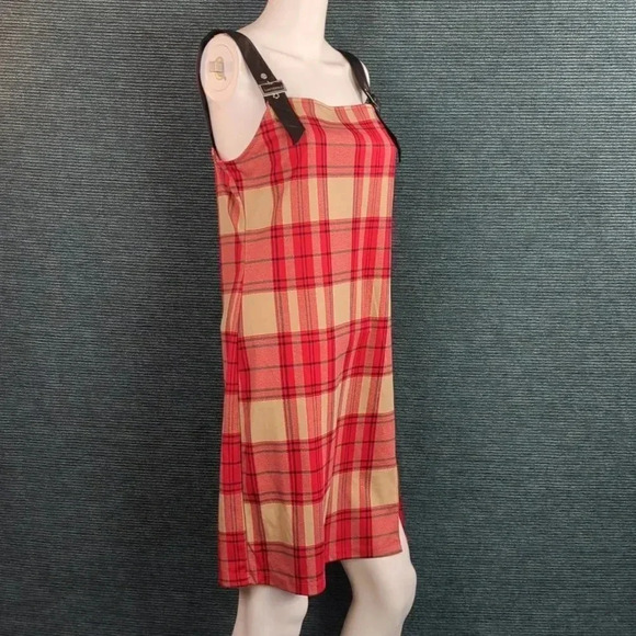 JOLIE & JOY Plaid Dress With Faux Leather Buckle Straps NWT! - Picture 8 of 12